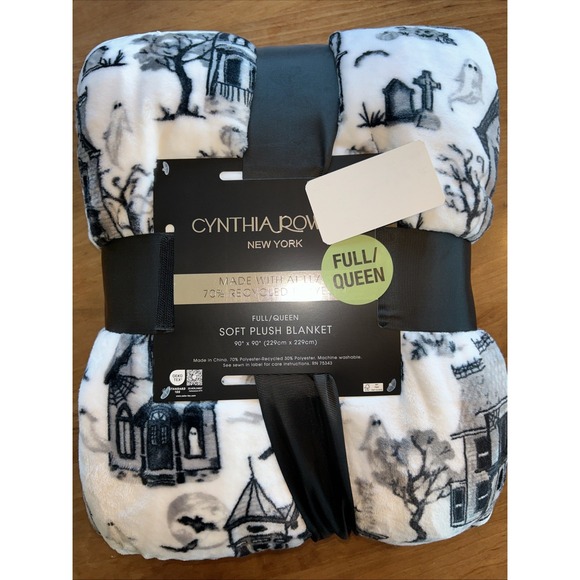 VIRAL CYNTHIA ROWLEY HALLOWEEN Cemetery HAUNTED HOUSE SOFT BLANKET FULL/QUEEN - Picture 1 of 6